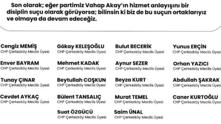 BELEDİYE MECLİS ÜYELERİNDEN BAŞKAN AKAY’A DESTEK