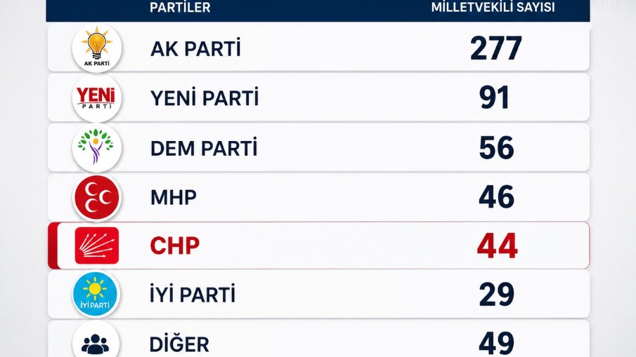 24 Yıl Sonra Siyasi Dengeler Değişti: CHP Ana Muhalefet Konumunu Kaybetti
